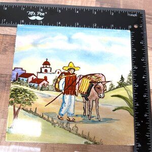 Decorative H&R Johnson Ltd Ceramic Tile With Mexican Scene Artwork